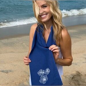 HIBISCUS SCARF -TAG ALOHA CO. (Beachly Exclusive) Embroidered Hibiscus Scarf NWT
